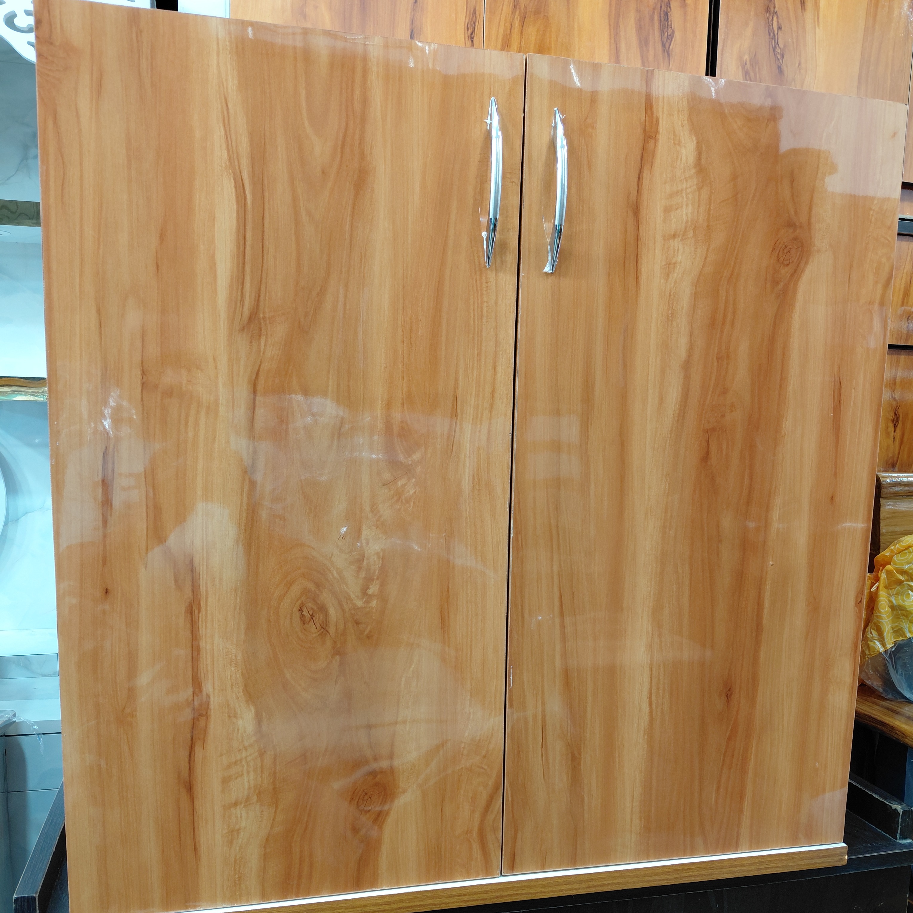 2 Door CP Teak Wood Almirah Normal Polish Finish (72x32x20 Inches)